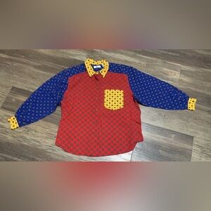 Elisabeth Liz Claiborne bright fun womens plus size shirt size 18 long sleeve